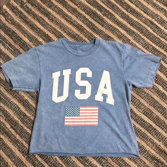 USA Flag Graphic Tee - Blue Women's Top - Picture 2 of 4